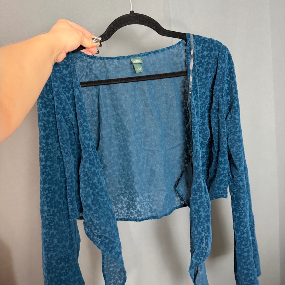 Wild Fable Teal Floral Blouse